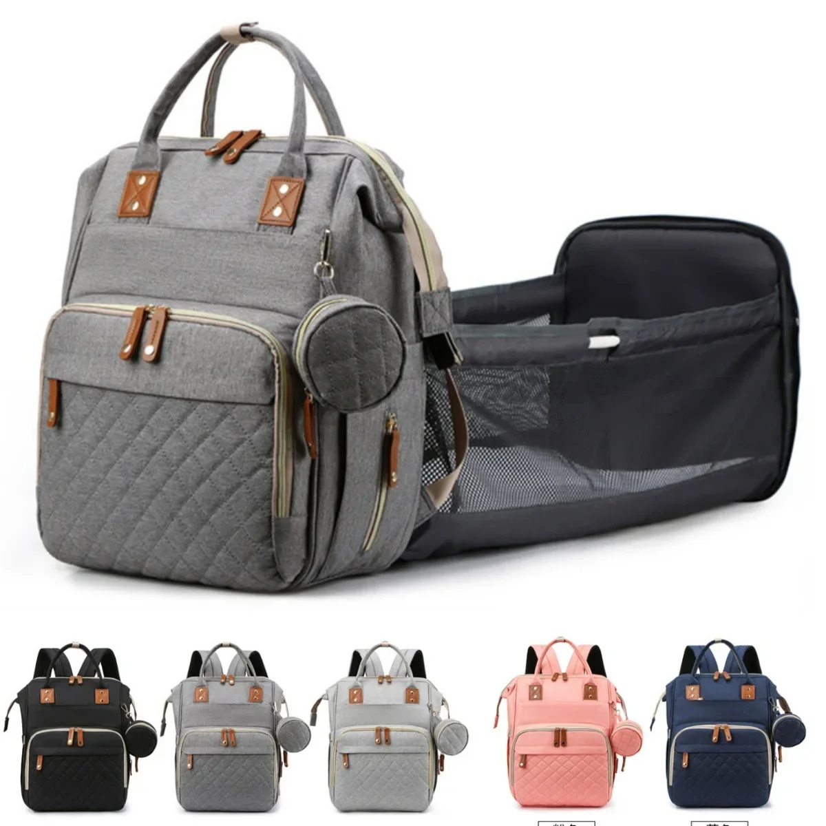 Backpack Diaper Bag - Mummie Rugzak Met Opvouwbare Wieg Zachte