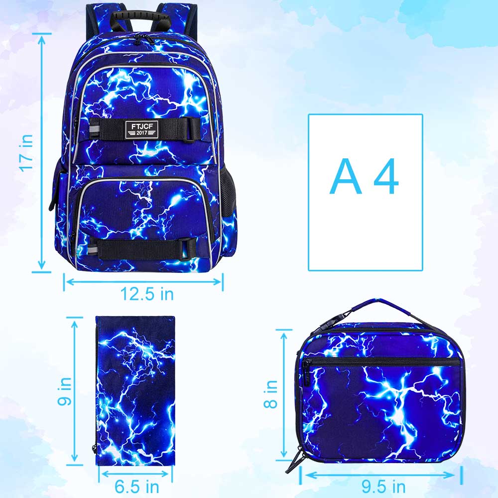 3 STKS Lightning jongensrugzak - School Backpack Teen recensie en prijs